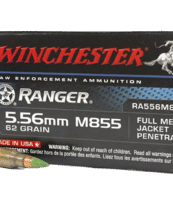 Winchester Ranger Law Enforcement Ammunition 5.56x45mm NATO 62 Grain M855 SS109 Penetrator Full Metal Jacket