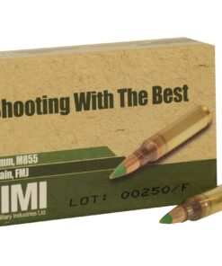 IMI Ammunition 5.56x45mm NATO 62 Grain M855 SS109 Penetrator Full Metal Jacket Boat Tail